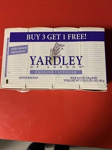 Yardley English Lavender X 4  Bar Soap 4.25 Oz Four Gentle Bar Soap - Picture 1 of 9