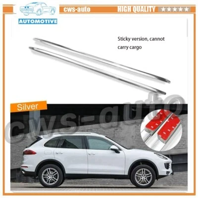 Barra de riel lateral para barras de techo de aluminio plateado para Porsche Cayenne 2011-2017 Foto 1 de 4