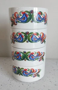 Vtg Villeroy & Boch Bird Design Fondue Dipping Bowls (set of 4), stackable - Picture 1 of 8
