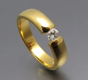DISEÑO NEUMÁTICO - ANILLO DIAMANTE CLÁSICO - DISEÑO ANILLO TENSOR - ORO 750 - Imagen 1 de 10