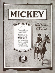 Sheet Music Mickey 1919 Mabel Normand Harry Williams Neil Moret Barbelle Horse - Picture 1 of 4
