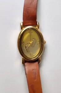 Women's Footprints in the Sand Proverb Christian Watch, 9" Leather Band - Picture 1 of 6