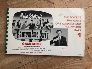 Libro de juegos vintage de preguntas de pantomima de TV de Mike Stokey con póster HOJA DE SEÑAL 1959 - Imagen 1 de 10