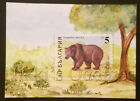 Aceo Orig Painting Postage Stamp Art Brown Bear Animal Philately Gift Nikki 