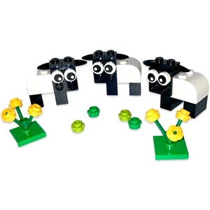 LEGO Sheep Herd of 3 with Flowers MOC - Farm Animals - Picture 1 of 9