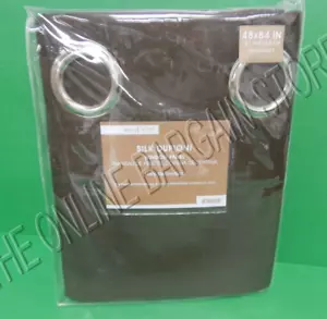 Pottery Barn West Elm Silk Dupioni Grommet Drapes Panels Curtains Espresso 48x84 - Picture 1 of 2