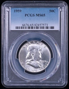 Medio dólar de plata Franklin 1959 - graduación profesional MS65 - BB573 - Imagen 1 de 2