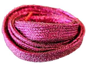 1x Pair Flat Fuchsia Pink Glitter Sparkly Shoe Sneaker Trainer Laces 120cm x 1cm - Picture 1 of 9