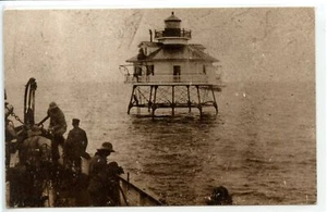 Postal Hooper's Strait Lighthouse, Hooper Island, Maryland c1900 - Imagen 1 de 2