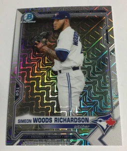 2021 Bowman Chrome SIMEON WOODS RICHARDSON Mojo Refractor Prospect Card Toronto - Picture 1 of 2