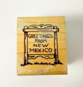 Greetings from New Mexico~Signpost~Rubber Stamp~1.75"X 2"~Creative Impressions - Picture 1 of 7