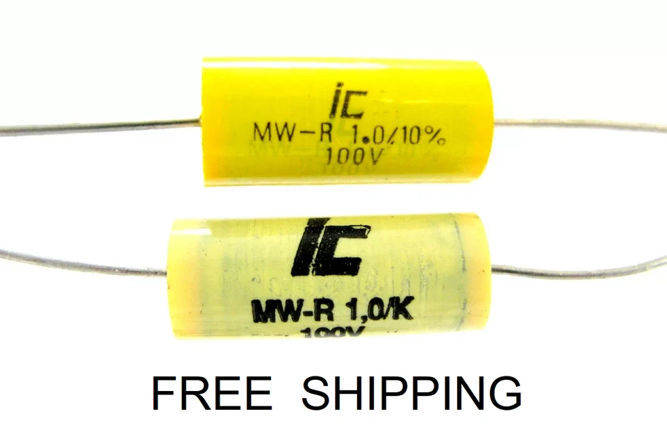 (1x) 1uF - 100 В постоянного тока - осевая свинцовая металлизированная полиэфирная пленка - конденсатор Illinois - Изображение 1 из 1