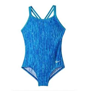 Nike Girl's Rush Heather Spiderback One-Piece Swimsuit Size 7 L1725 - Picture 1 of 1