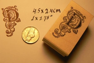 Monogram Letter D rubber stamp  WM P41 - Picture 1 of 2