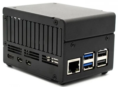 KKSB HAT Case Raspberry Pi 5, Aluminiumgehäuse, GPIO-Zugang, Wandmontage, - Bild 1 von 4