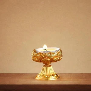 Ghee Lamp Butter Holder Buddhist Candlestick High Performance Candle Stand - Picture 1 of 6