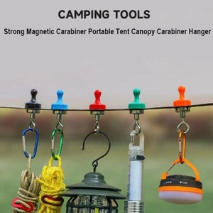 5 Colors Strong Magnetic Carabiner Portable Outdoor Camping Lights Hanger - Picture 1 of 13