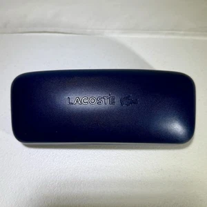 LACOSTE Brillenetui gedruckt Krokodil Logo dunkelblau Hartschale Neu - Bild 1 von 2