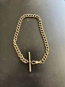 Antike viktorianische Bronze Taschenuhr Anhänger Kette 11 Zoll - Bild 1 von 5
