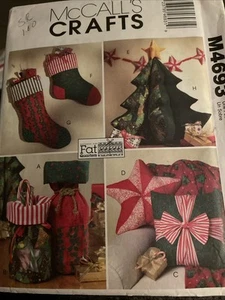 McCall's Craft M4693 Sewing Pattern for FAT QUARTERS Bag Pillow Stocking Garland - Picture 1 of 1