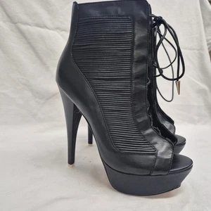 L.A.M.B. Botín con cordones de aguja 'Hoku' de cuero negro para mujer 10M nuevo con etiquetas $329 - Imagen 1 de 14