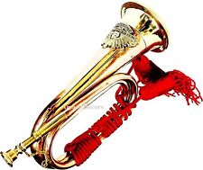 Unique Brass Bugle With Silk Rope Tassel Australian Military Copper Plated Horn