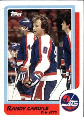 1986-87 Topps Randy Carlyle #144 Winnipeg Jets - Image 1 of 2