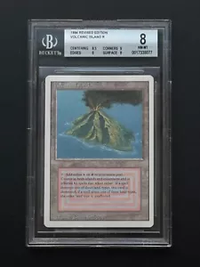 Volcanic Island BGS 8 Becket Dual Land Revised 1994 MTG Magic The Gathering - Picture 1 of 2