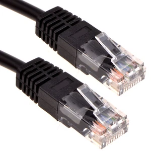 Noir Réseau Ethernet RJ45 Cat-5E UTP Patch Lan Cuivre Câble 0.3m - Photo 1/13