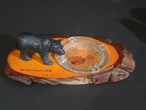 Vintage 1964 Old Fort Niagara, Youngstown, N.Y. Souvenir Wood Bear Ashtray - Picture 1 of 11