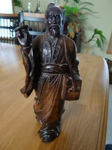 Antique Hand Carved Boxwood Chinese Oriental Lohan Asian Figure Statue - Picture 1 of 20