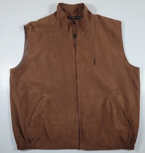 PGA Tour Collection Mens Large Golf Vest Jacket Brown Full Zip Side Pockets●Note - Picture 1 of 5