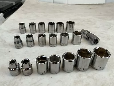 Craftsman 20pc 3/8 Drive Socket Lot, 19 Sockets + Flex Adapter, S-AG Series Pink - Image 1 of 4