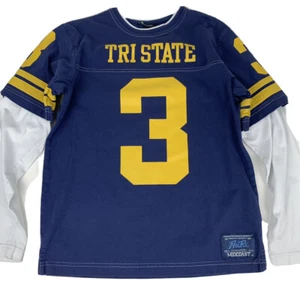 H&M L.O.G.G. Long Sleeve Shirt Navy Blue Boy Yellow White Youth Jersey 11-12 Yrs - Picture 1 of 12