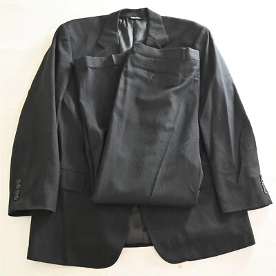 De Colección Hecho en EE. UU. 44L 38x30 Azul Marino Rayas Lana Hombres Chaqueta Pantalones Traje Foto 1 de 4