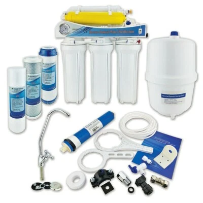 Reverse Osmosis Water Filter System 50 GPD 6 Stage Unpumped for Residential Use - Image 1 of 4