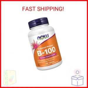 NOW Foods Supplements, Vitamin B-100, Sustained Release, Energy Production*, Ner - Picture 1 of 2