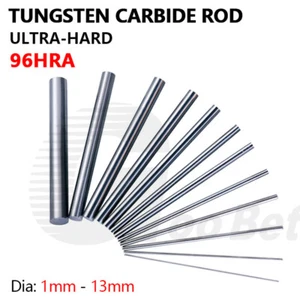 YG8 Tungsten Carbide Rod Ø 1mm-13mm Round X 100mm Length Ground HRA 96 Ultrahard - Picture 1 of 23