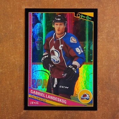 3-05-30 PWE . 2013-14 opc o-pee-chee black rainbow /100 #295 gabriel landeskog - Image 1 of 2