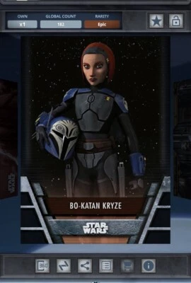 Star Wars Card Trader Holocron Series 2021 Bo-Katan Kryze Black Epic  - Image 1 of 2