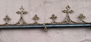 Antique Cast Iron Fence Topper - Triple Cross Design Price Per Section