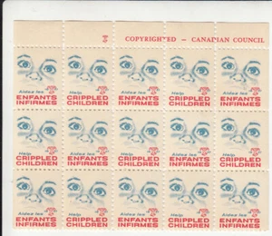 Canadian Easter Seals stamps Help Crippled Children Block Canada 1957 - Picture 1 of 1