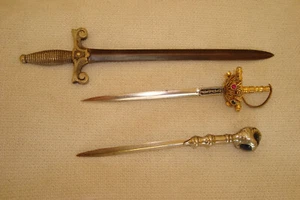 3 Brieföffner Adlerkralle mit Kugel Antik Vintage Alt - Bild 1 von 6