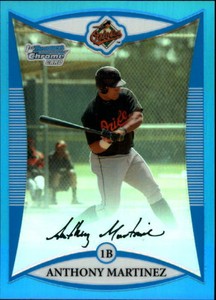 2008 Bowman Chrome Prospects Blue Refractors Card #BCP15 Anthony Martinez /150