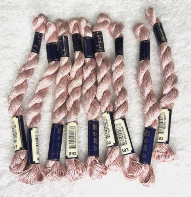 9 MINT Anchor Perle Pearl Cotton #893 Pink Embroidery Floss Vintage Skein - Image 1 of 3