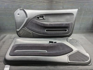 Honda Civic EG6 SiR-2 Black Door Cards Panels Checkered Fabric JDM Rare SiR VTI - Picture 1 of 12