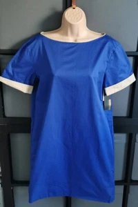 Cacharel Dress Short Trapez Parachute style S Uk 8 Trapezoid Pockets Relax blue - Picture 1 of 9