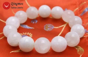 12mm Round Natural White Moonstone Bracelet for Women Stone Bracelet 7.5'' - Picture 1 of 4