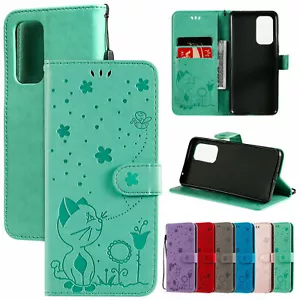 Cat Leather Flip Wallet Phone Case For OnePlus 1+ 8 9 Pro Nord 2 N100 N200 N10 - Picture 1 of 18