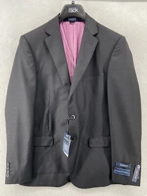 Zanetti Blazer Mens 44R Gray Wool Slim Fit Lined Pockets Lanificio Di Biella - Image 1 of 4